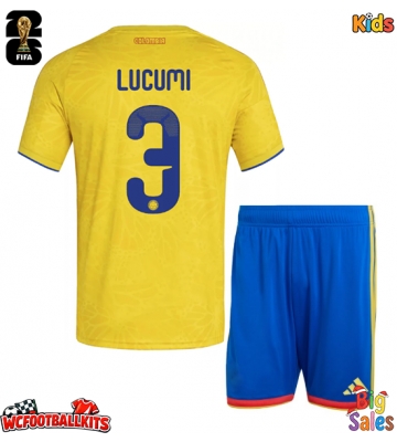 Colombia Jhon Lucumi #3 Replica Home Stadium Kit for Kids World Cup 2026 Short Sleeve (+ pants)
